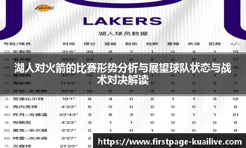 湖人对火箭的比赛形势分析与展望球队状态与战术对决解读